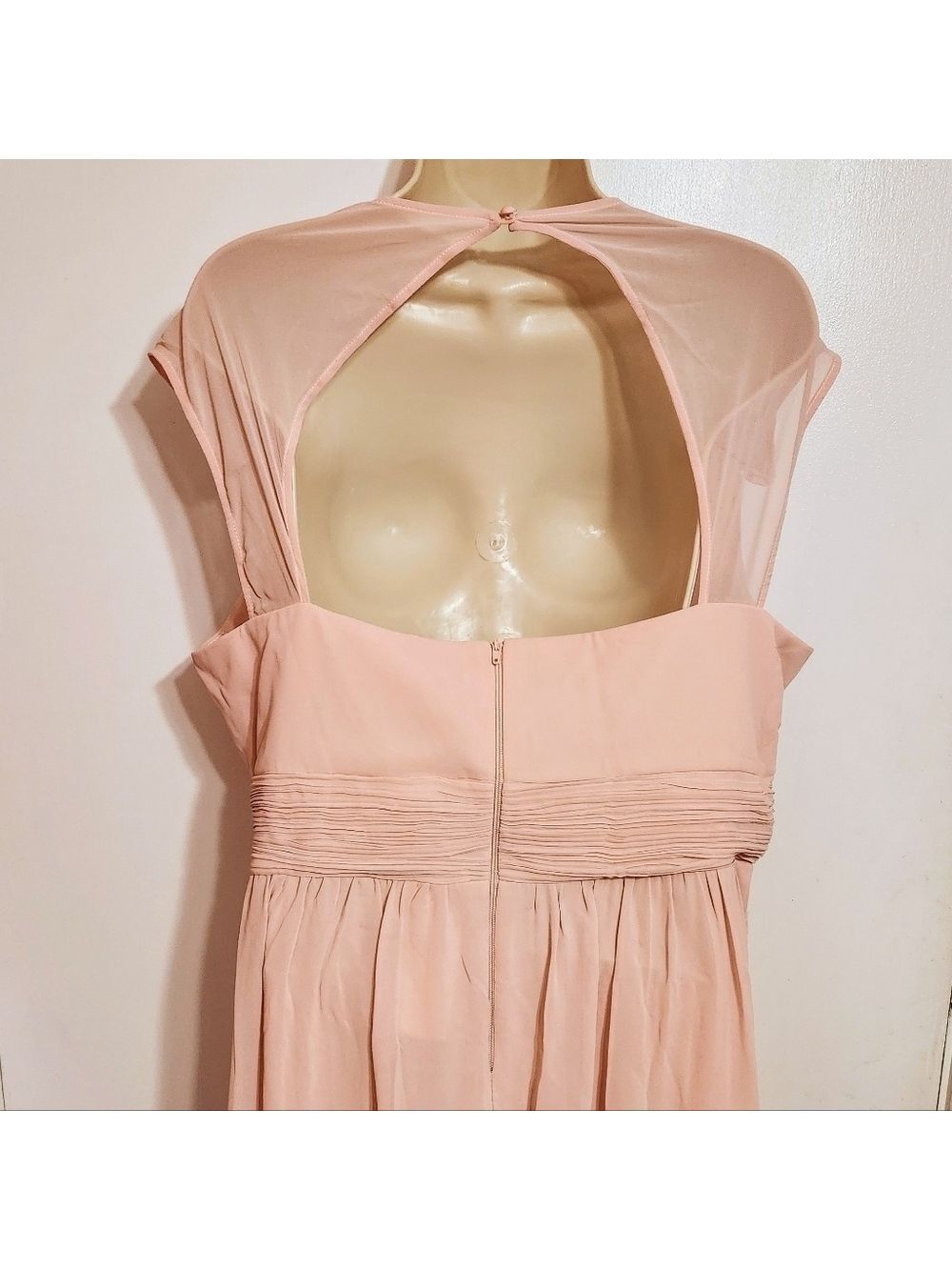 Ever Pretty Pink Chiffon Beaded Belt V Neck Maxi Dress Size 20 - Picture 5 of 13